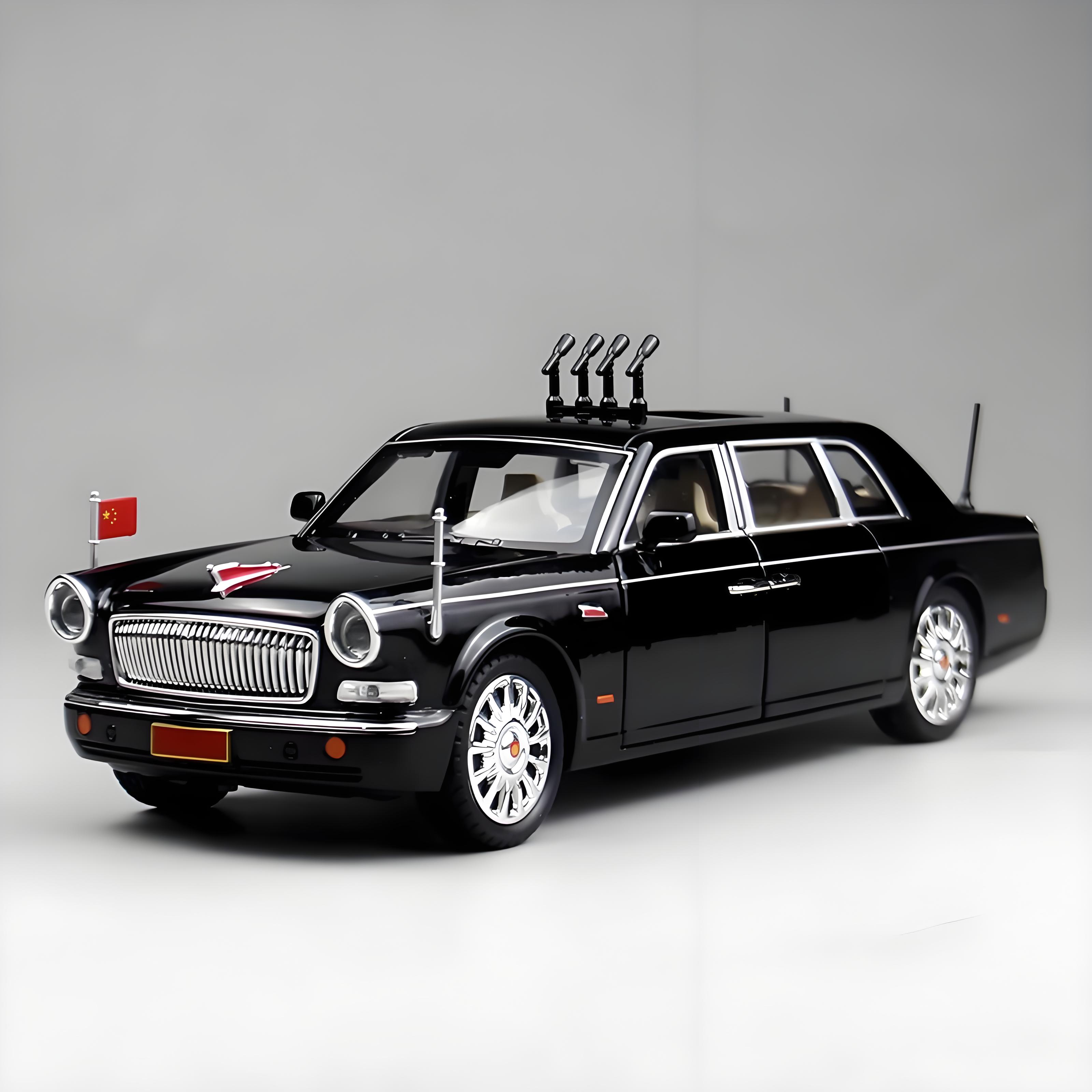 TANKCANVAS-Diecast Model Car For 1:24 Red Flag L5 Simulation Alloy Static Model