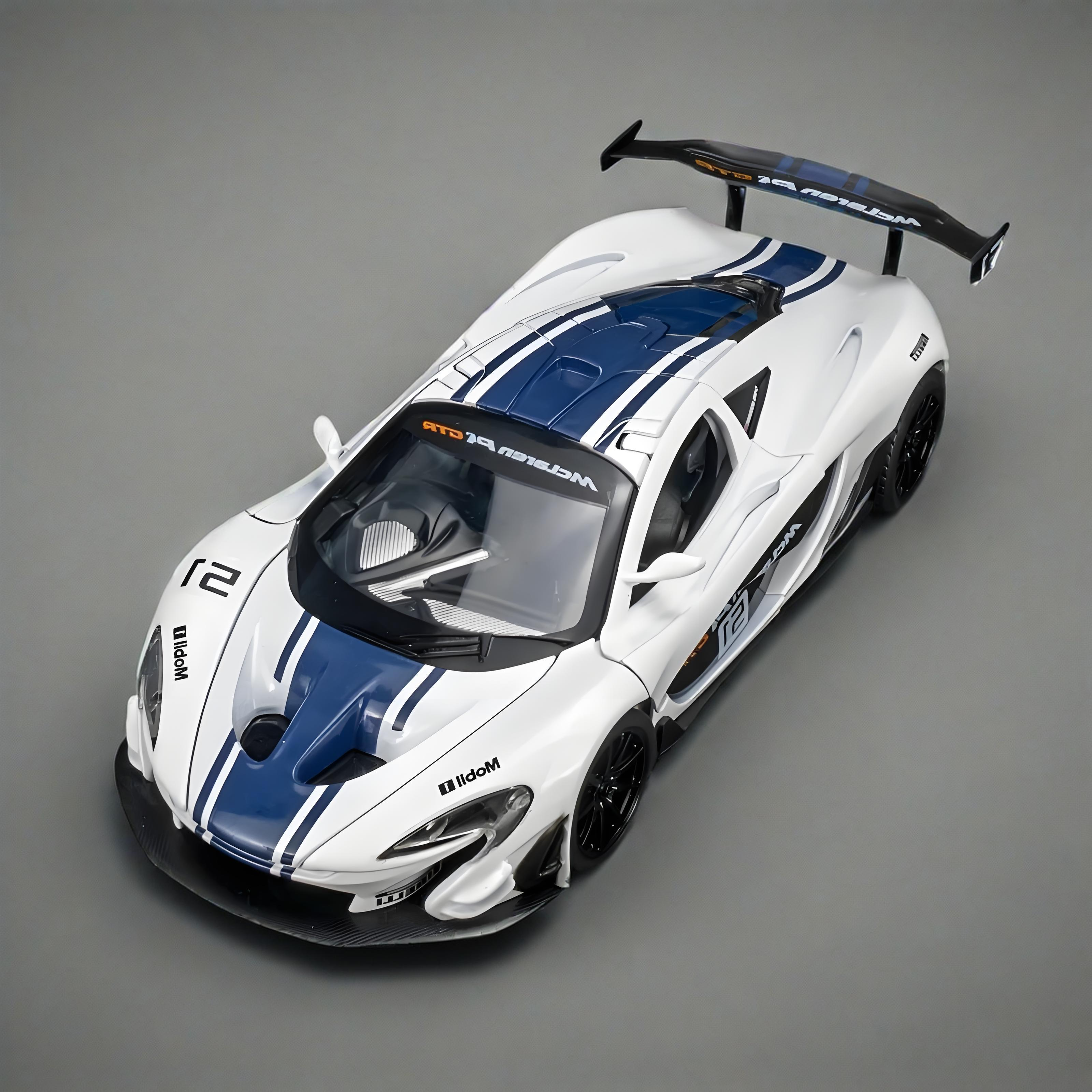 TANKCANVAS-1:22 FOR P1 GTR Alloy Diecast Model Sports Car Toys 3 Doors Opened Pull Back Sound Light Metal Body Racing Vehicles