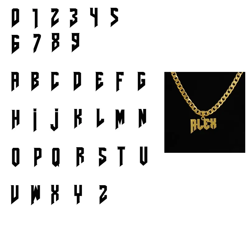 Tankcanxas Customized Name Necklace Pendant Gold Color Personalized Stainless Steel 5mm Wide Thick Chain Jewelry for Men Gifts-Tankcanvas