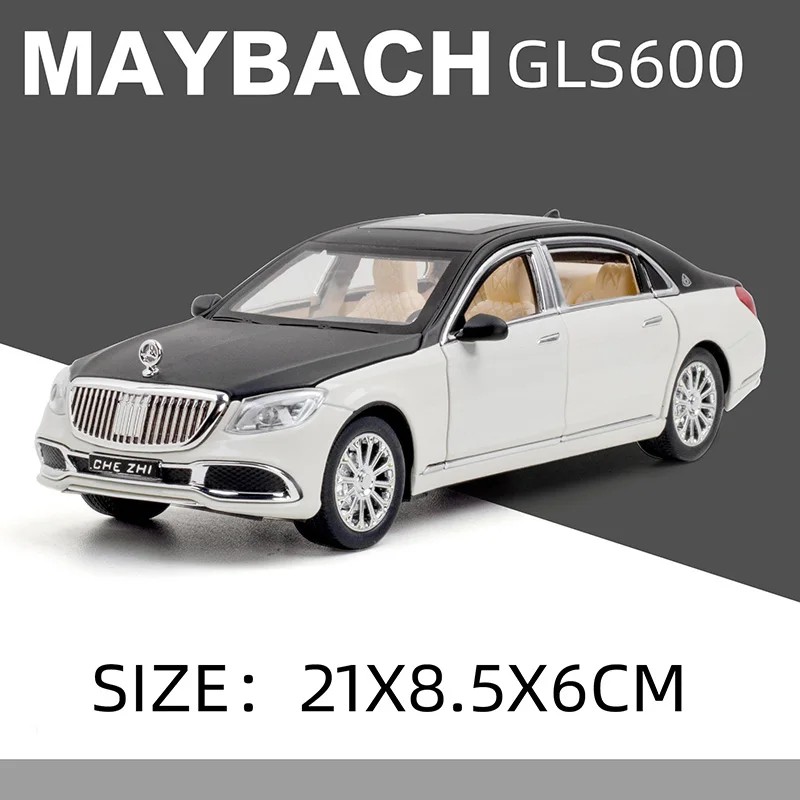 TANKCANVAS-1:24 For Mercedes Benz Maybach S600 Alloy Model Cars Diecast Car Simulation Sound & Light-Tankcanvas
