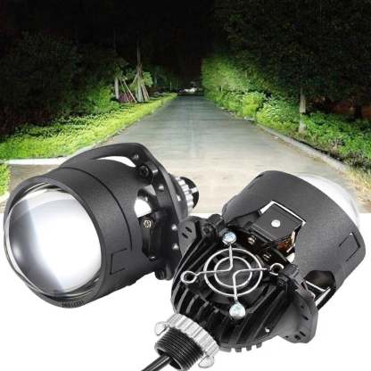BI-LED PROJECTOR HEADLIGHT WITH 3 DIRECT LASER HIGH BEAM LENSES