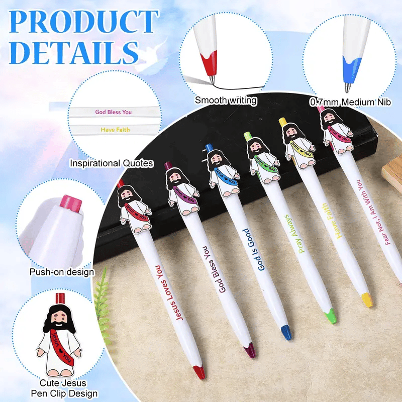 ✝️Mini Jesus Figures Pen Bible Verse Ballpoint Pen