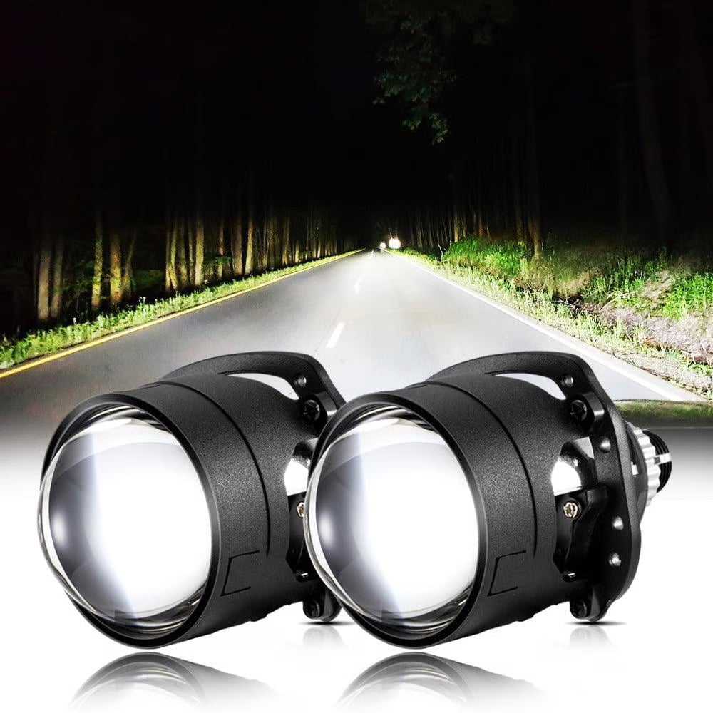 BI-LED PROJECTOR HEADLIGHT WITH 3 DIRECT LASER HIGH BEAM LENSES