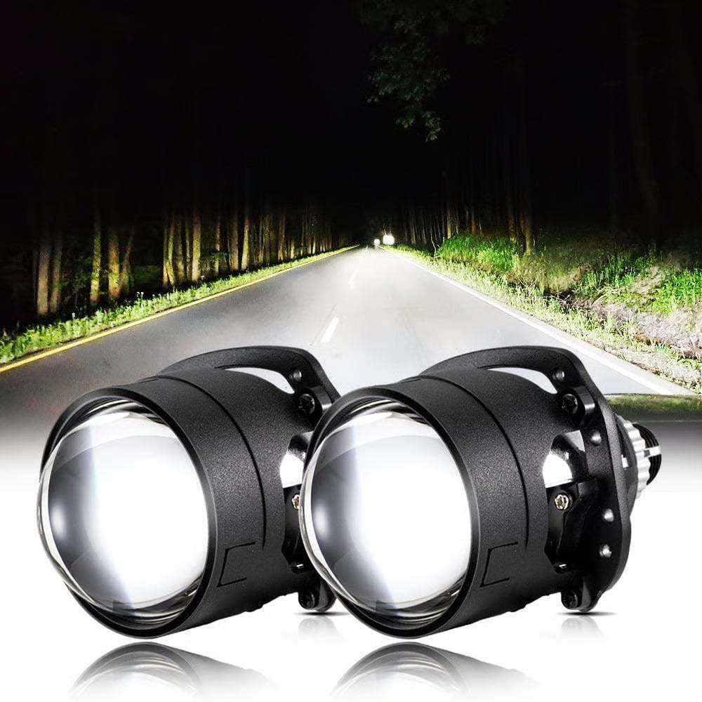 BI-LED PROJECTOR HEADLIGHT WITH 3 DIRECT LASER HIGH BEAM LENSES