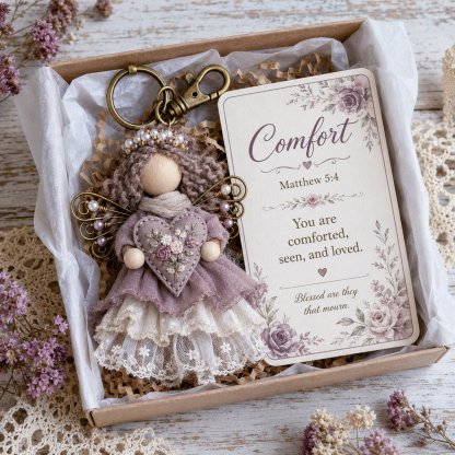 🪽 Faith Guardian DIY Keychain Kit | Handmade Scripture Charm, Inspirational Bible Card & Gift Box Included 💕