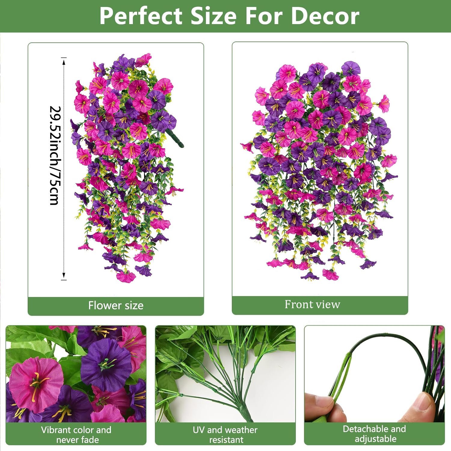 🌺UV Resistant Hanging Artificial Morning Glory Vine 💖