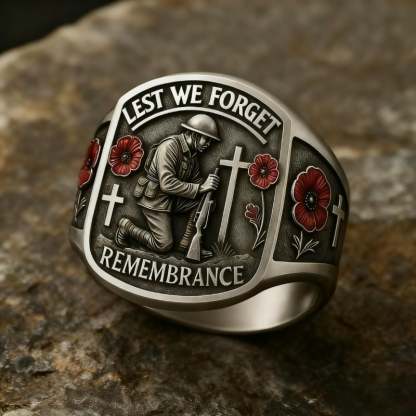 🌹 2026 Remembrance Soldier Ring 💍 Lest We Forget — Honoring the Fallen