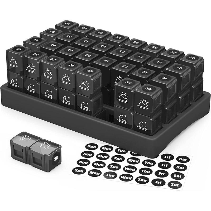 💊 Monthly AM/PM Pill Organizer – Twice-a-Day Medicine & Vitamin Stora