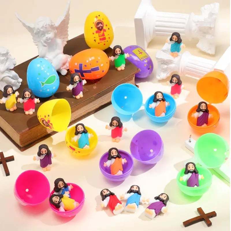 ✝️Christian Easter Surprise Eggs: Pre‐Filled Eggs with Mini Jesus Figures – Share Hope & Faith This Spring🌸