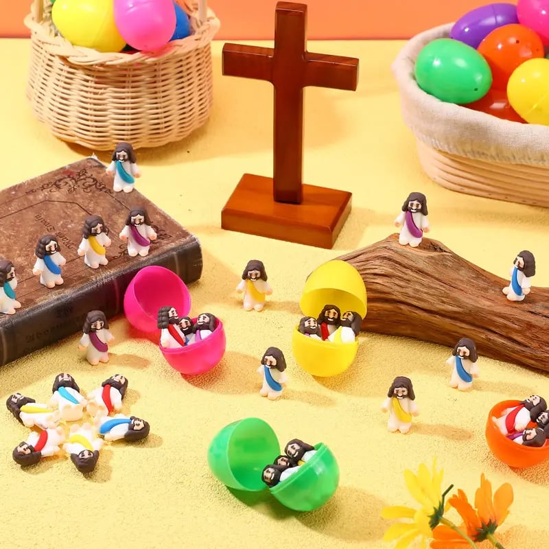✝️Christian Easter Surprise Eggs: Pre‐Filled Eggs with Mini Jesus Figures – Share Hope & Faith This Spring🌸