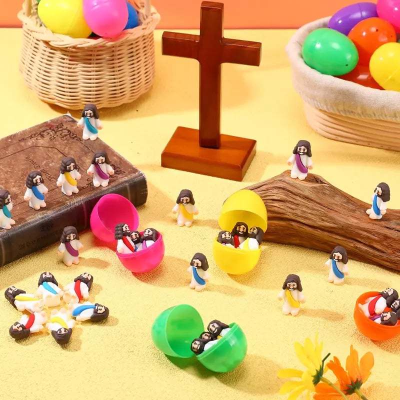 ✝️Christian Easter Surprise Eggs: Pre‐Filled Eggs with Mini Jesus Figures – Share Hope & Faith This Spring🌸