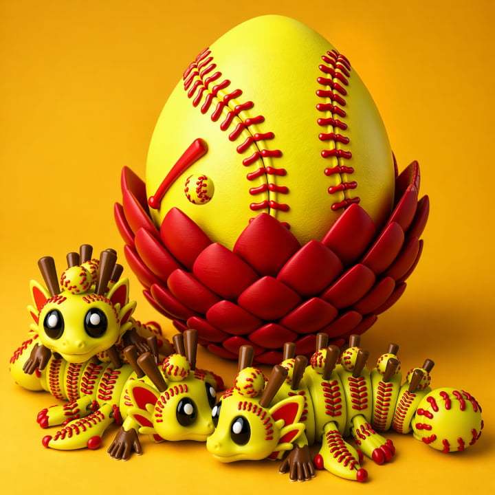 🔥LAST DAY 50% OFF-⚾ Flexi Baseball Dragons & Egg: Winged Dragon Fidget Toy