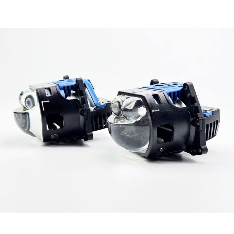 BI-LED PROJECTOR HEADLIGHT WITH 3 DIRECT LASER HIGH BEAM LENSES