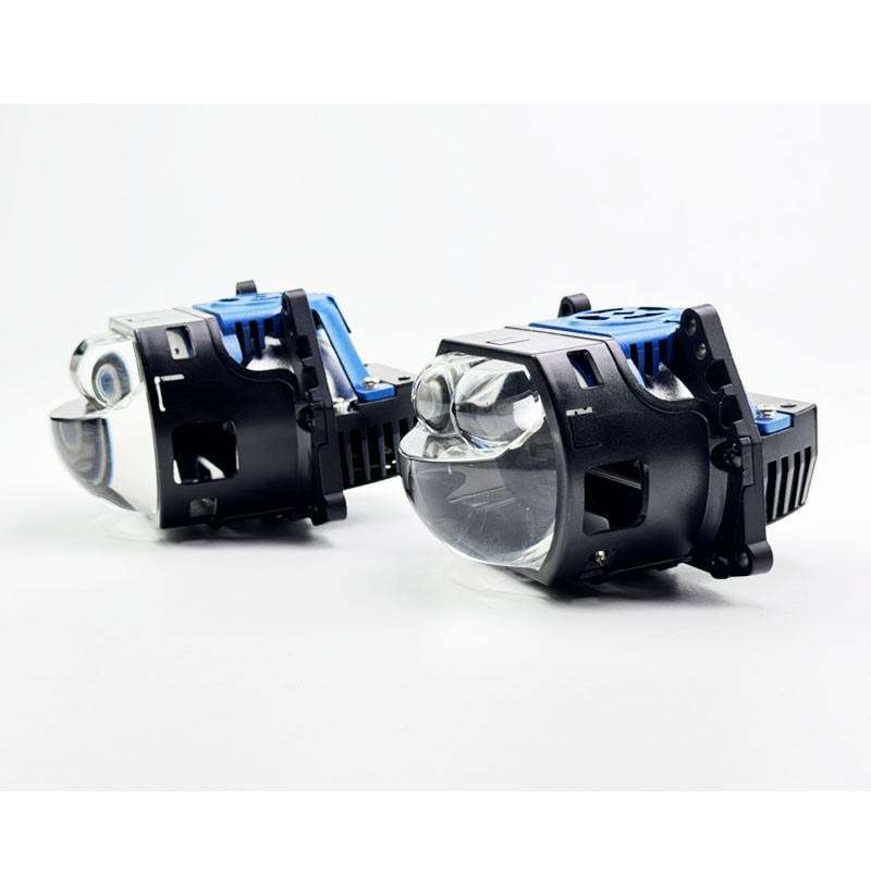 BI-LED PROJECTOR HEADLIGHT WITH 3 DIRECT LASER HIGH BEAM LENSES