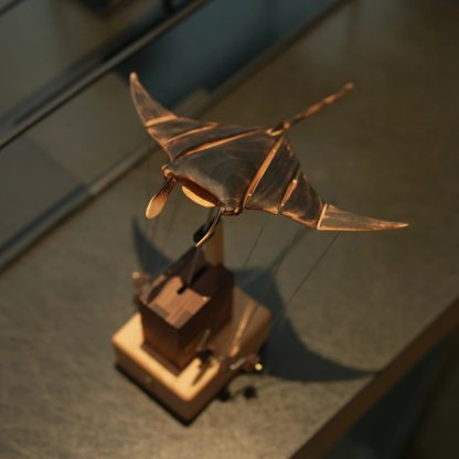 Upgraded Version Handmade Wooden Electric Bionic Manta Ray Ornament