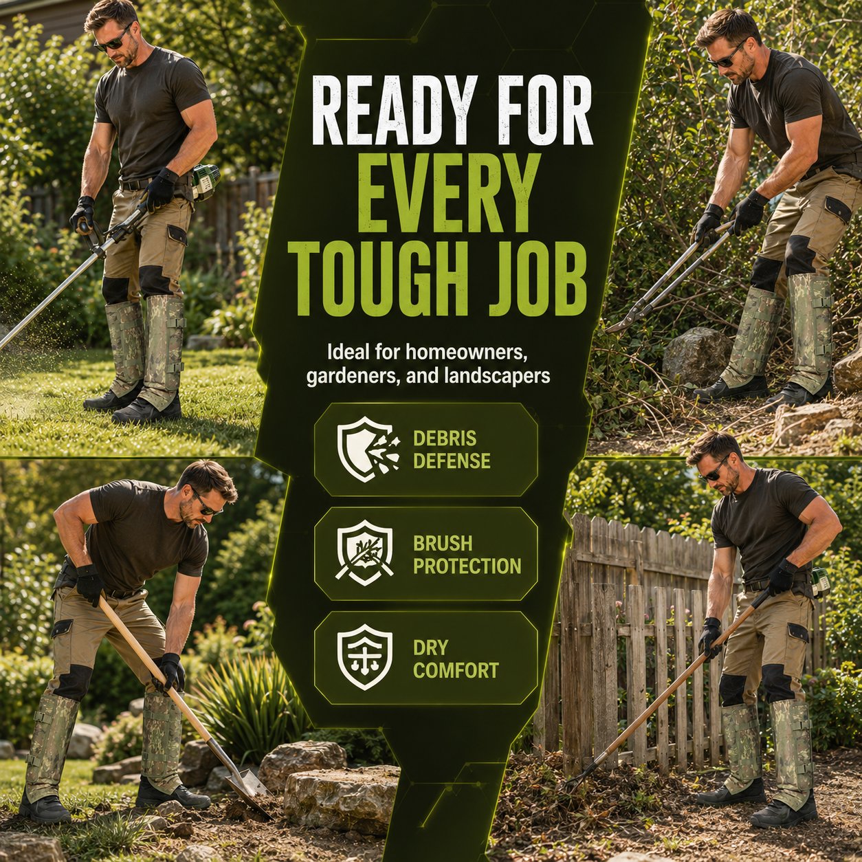 Heavy-Duty Armored Leg Gaiters & Gardening Shin Guards