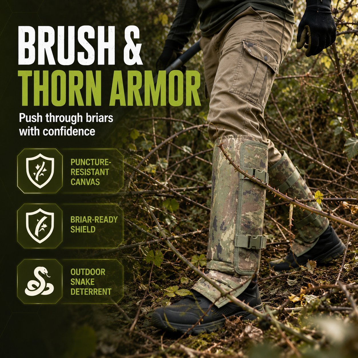 Heavy-Duty Armored Leg Gaiters & Gardening Shin Guards