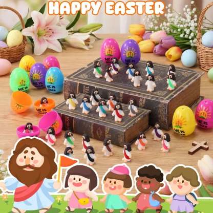 ✝️Christian Easter Surprise Eggs: Pre‐Filled Eggs with Mini Jesus Figures – Share Hope & Faith This Spring🌸