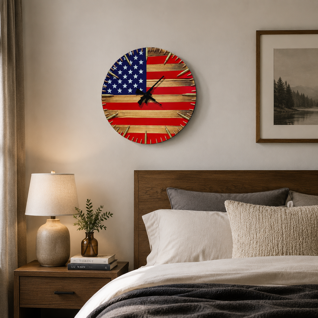 🔥100% Handmade American Flag Clock