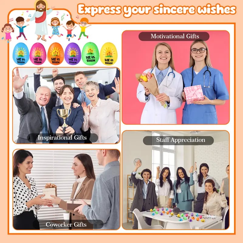 ✝️Christian Easter Surprise Eggs: Pre‐Filled Eggs with Mini Jesus Figures – Share Hope & Faith This Spring🌸