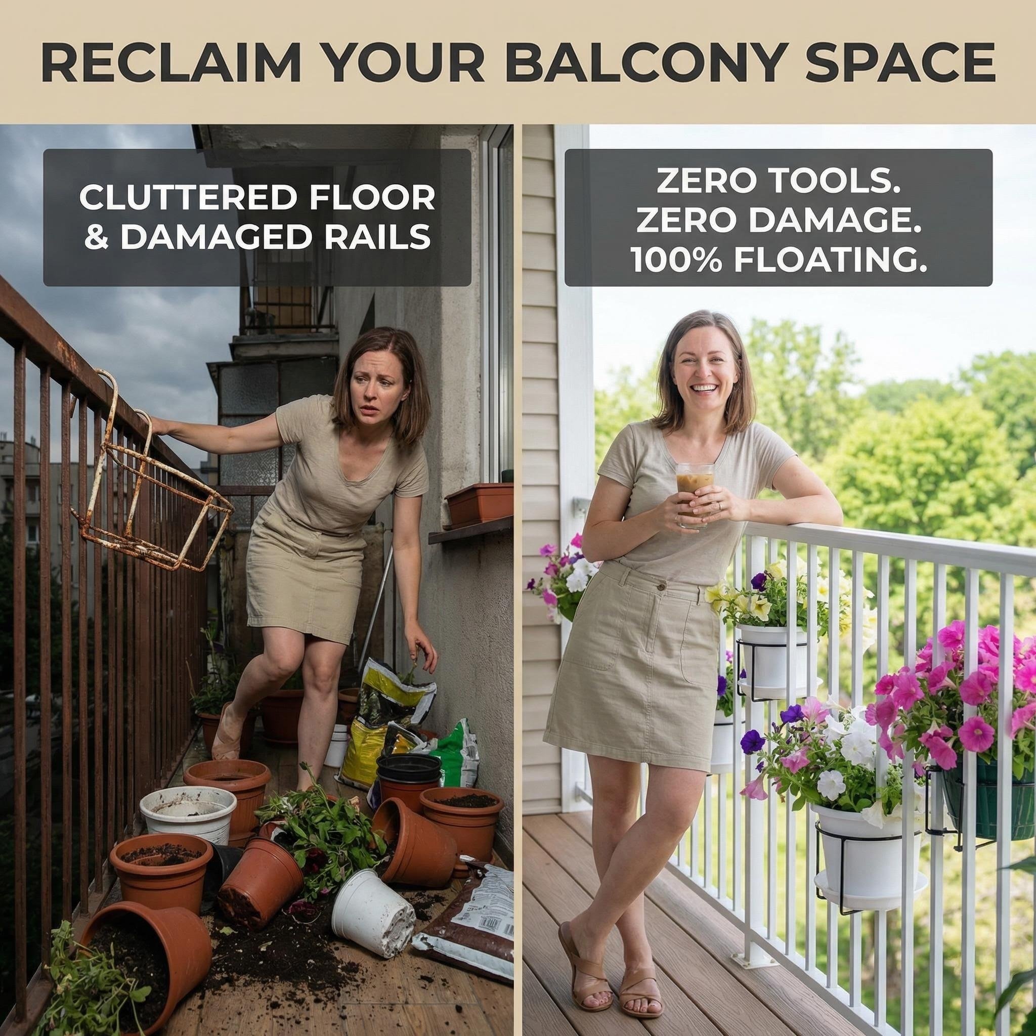 GripVerdeTM Railing Plant Hanger