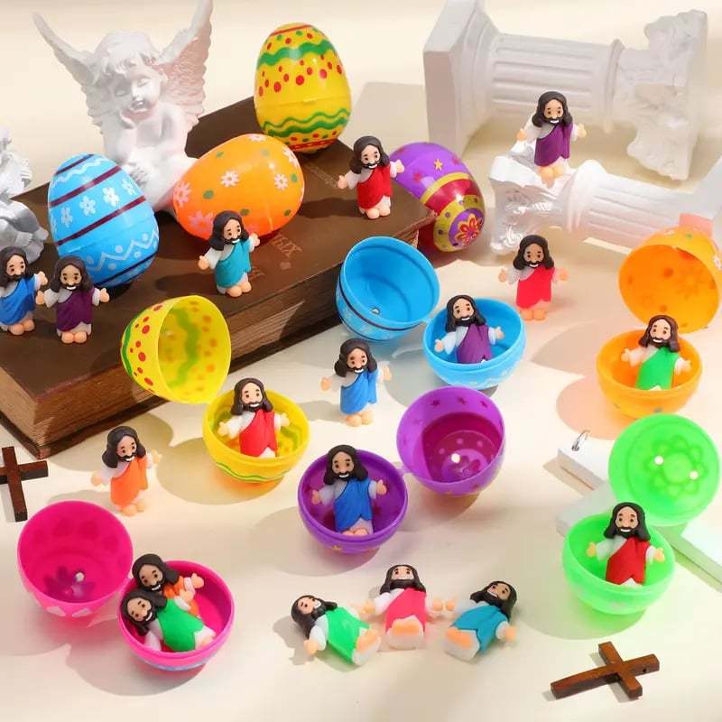 ✝️Christian Easter Surprise Eggs: Pre‐Filled Eggs with Mini Jesus Figures – Share Hope & Faith This Spring🌸