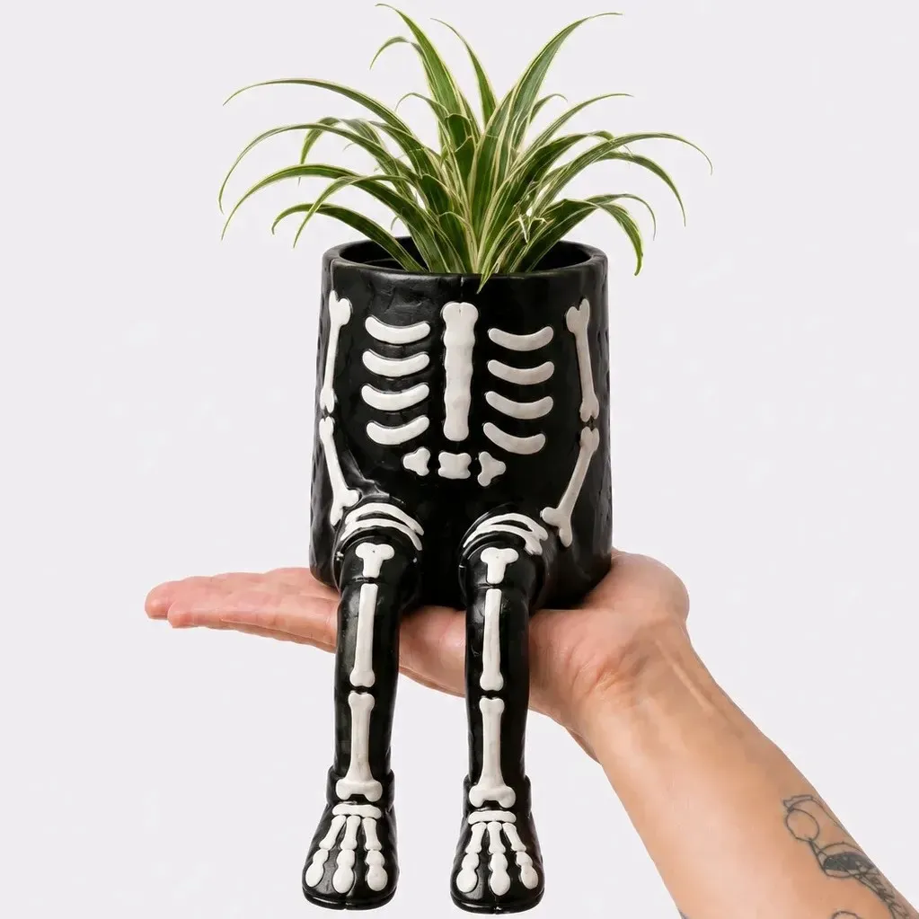 💀🎃Halloween Whimsical Hanging Leg Planter Hand-Painted Resin Succulent Pot💐(BUY 2 FreeShipping）