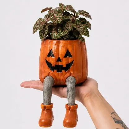 💀🎃Halloween Whimsical Hanging Leg Planter Hand-Painted Resin Succulent Pot💐(BUY 2 FreeShipping）