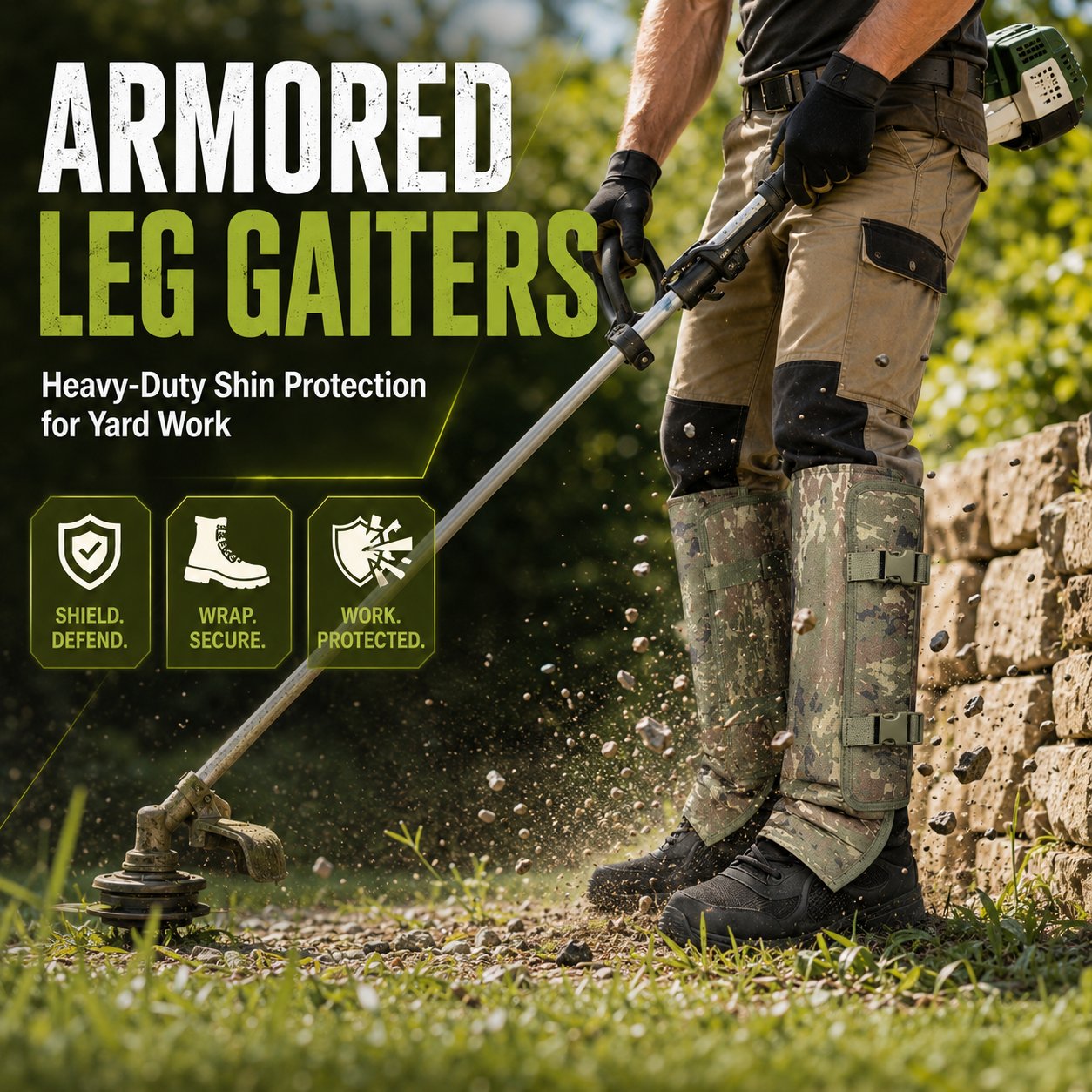 Heavy-Duty Armored Leg Gaiters & Gardening Shin Guards