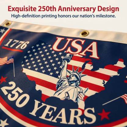 🗽USA 250th Anniversary Flag Half Round Banner🦅