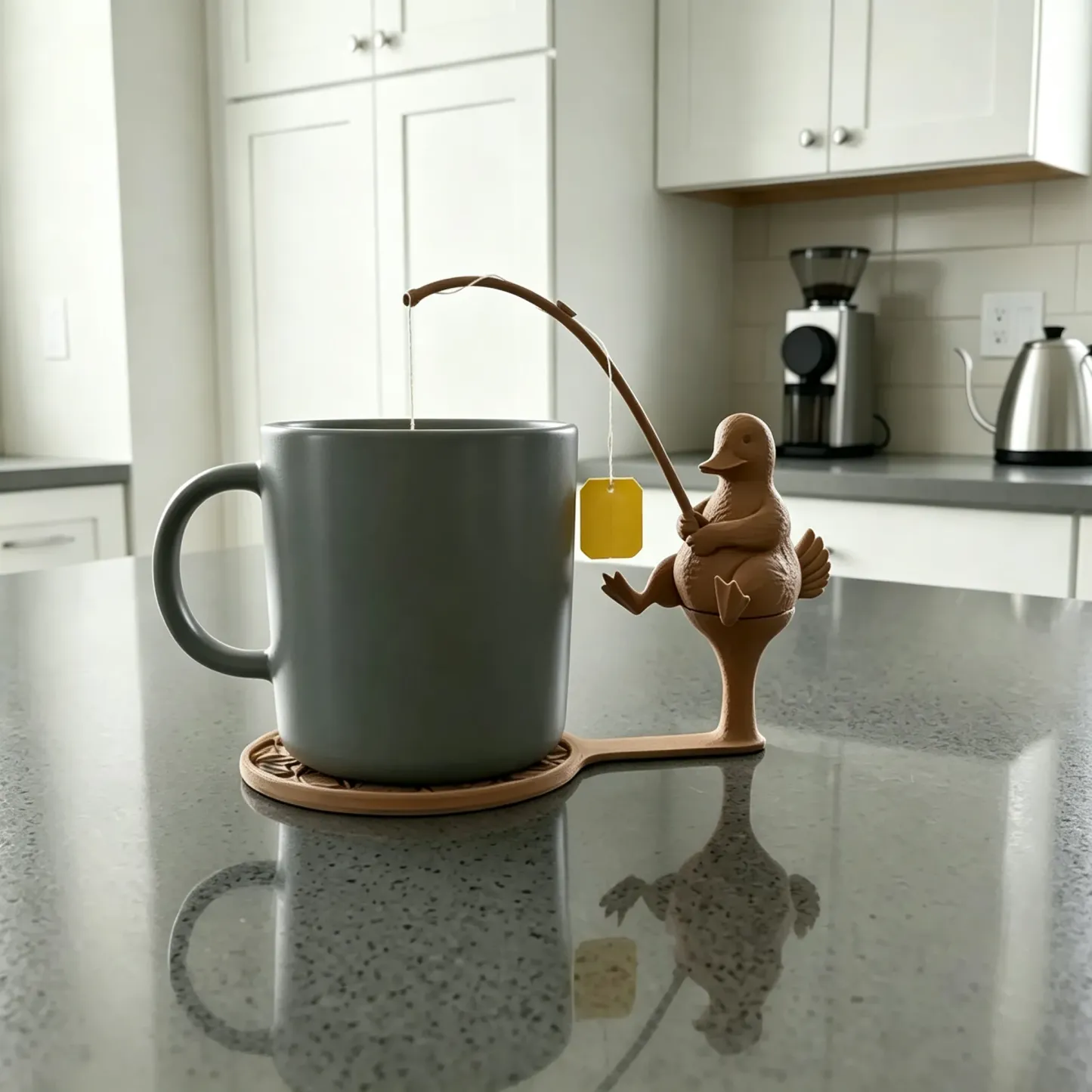 🔥Last Day BUY 3 GET 1 FREE🎣 Fishing Friends Teabag & Spoon Holder | Cute Mug-Rim Companion with Teabag String Holder, Mini Spoon Rest & Coaster Function 🍵