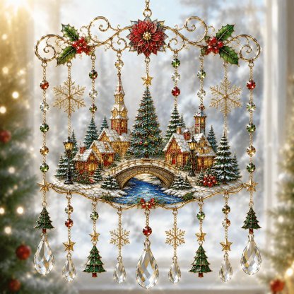 🔥Last Day BUY 3 GET 1 FREE-Handmade Christmas Stained Glass Window Hanging