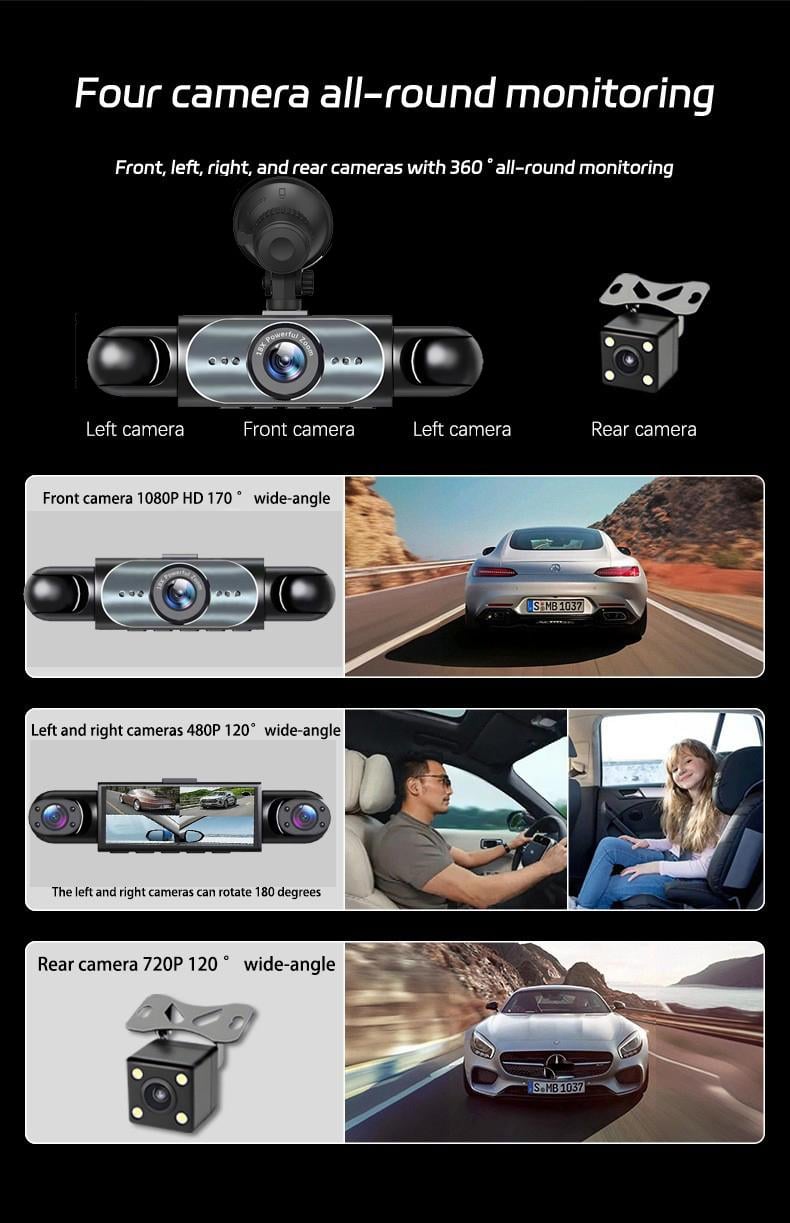 Axolunee 4 Channel Car Dash Cam Overview