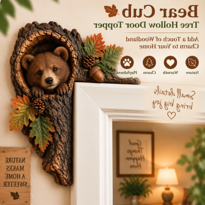 🔥Last Day BUY 3 GET 1 FREE🐿️ 3D Chipmunk Tree Hollow Door Topper | Woodland Animal Doorway Decor For Cozy Nature Homes