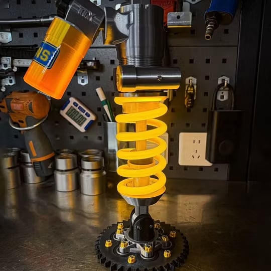 🎁Father's Day Limited Sale🔥Ohlins Inspired Suspension Shock Absorber Lamp - Adjustable LED Light for Gamers & Car Enthusiasts
