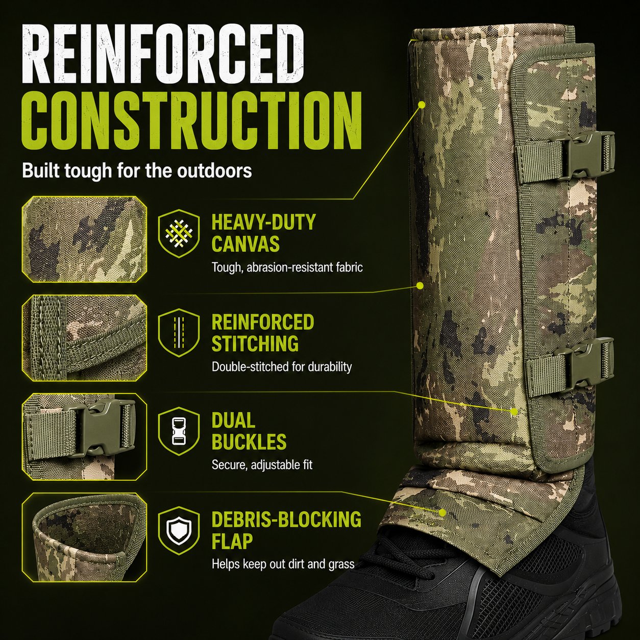 Heavy-Duty Armored Leg Gaiters & Gardening Shin Guards
