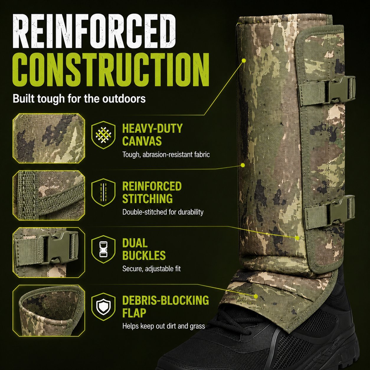 Heavy-Duty Armored Leg Gaiters & Gardening Shin Guards
