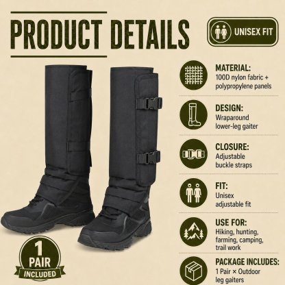 Heavy-Duty Armored Leg Gaiters & Gardening Shin Guards