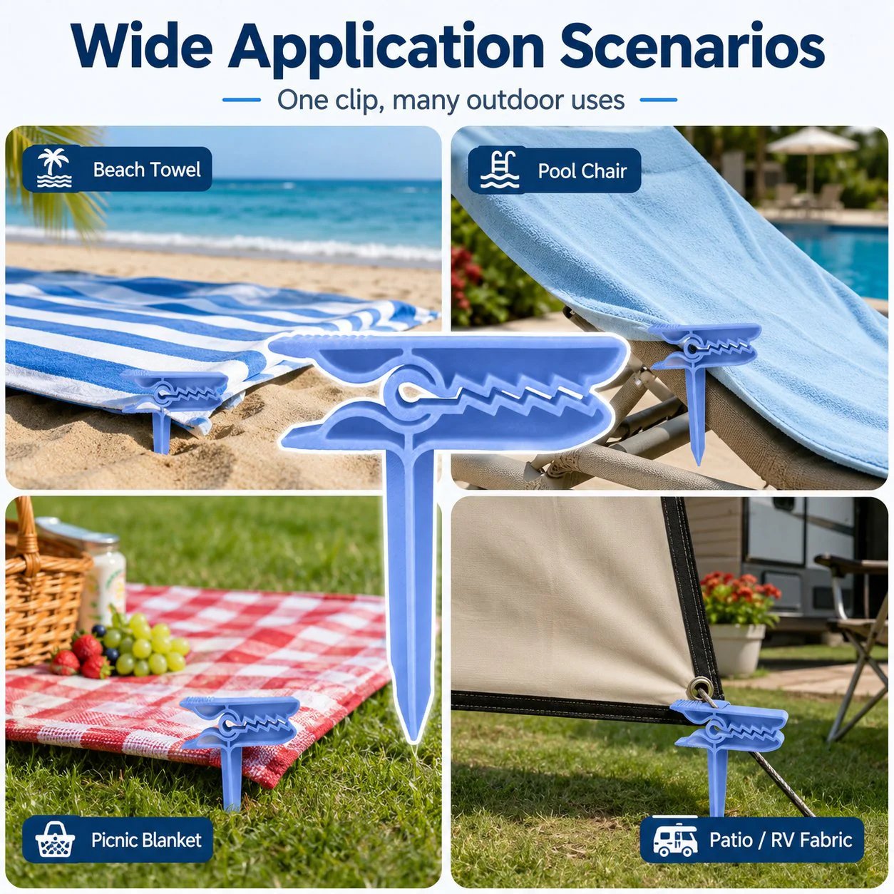 🔥LAST DAY 50% OFF - 🦖 Dinosaur Shape Beach Towel Clips | Windproof Sand Secure Holder (Set of 4)