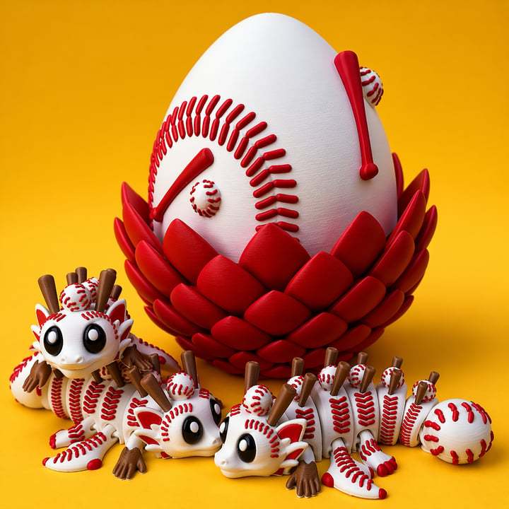 🔥LAST DAY 50% OFF-⚾ Flexi Baseball Dragons & Egg: Winged Dragon Fidget Toy