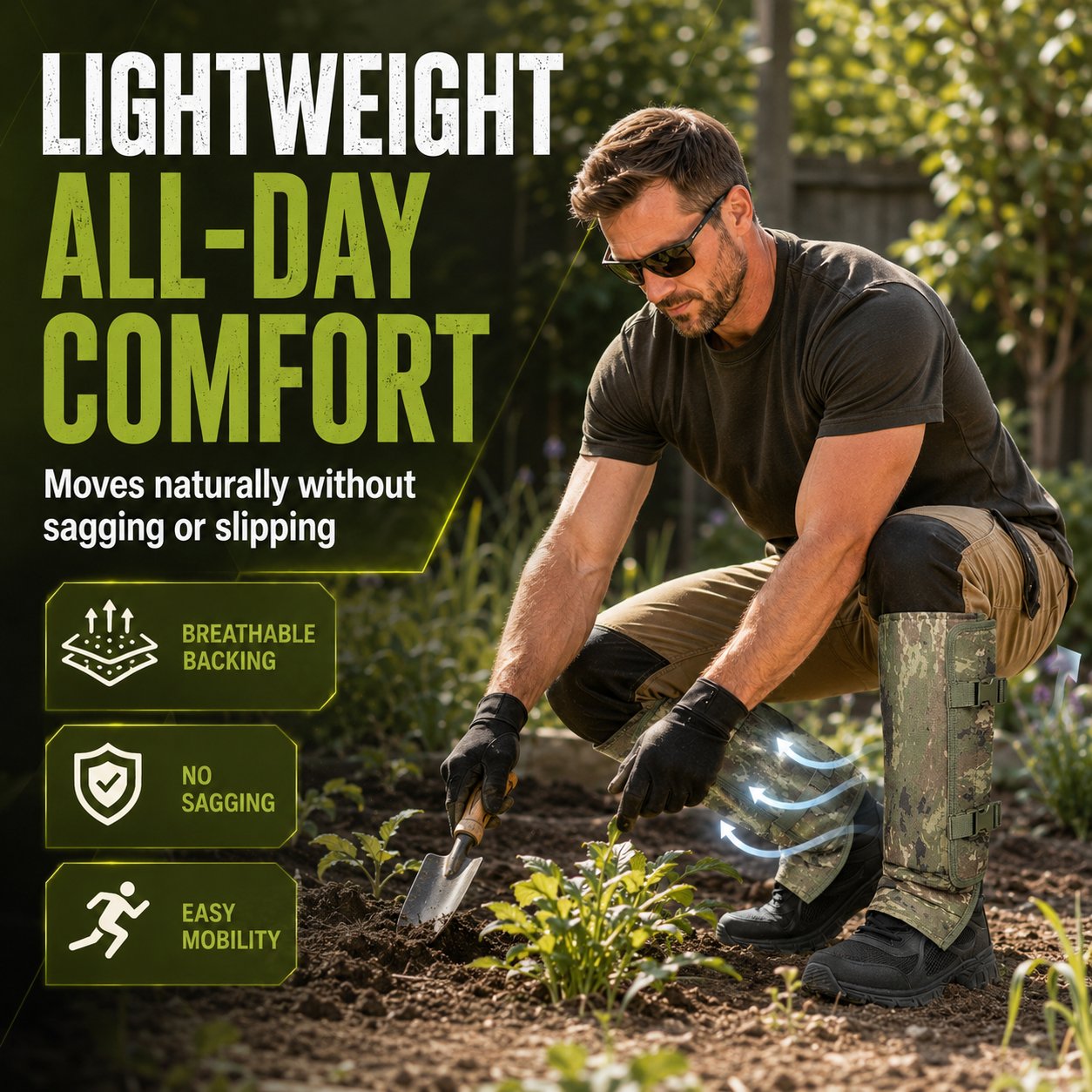 Heavy-Duty Armored Leg Gaiters & Gardening Shin Guards