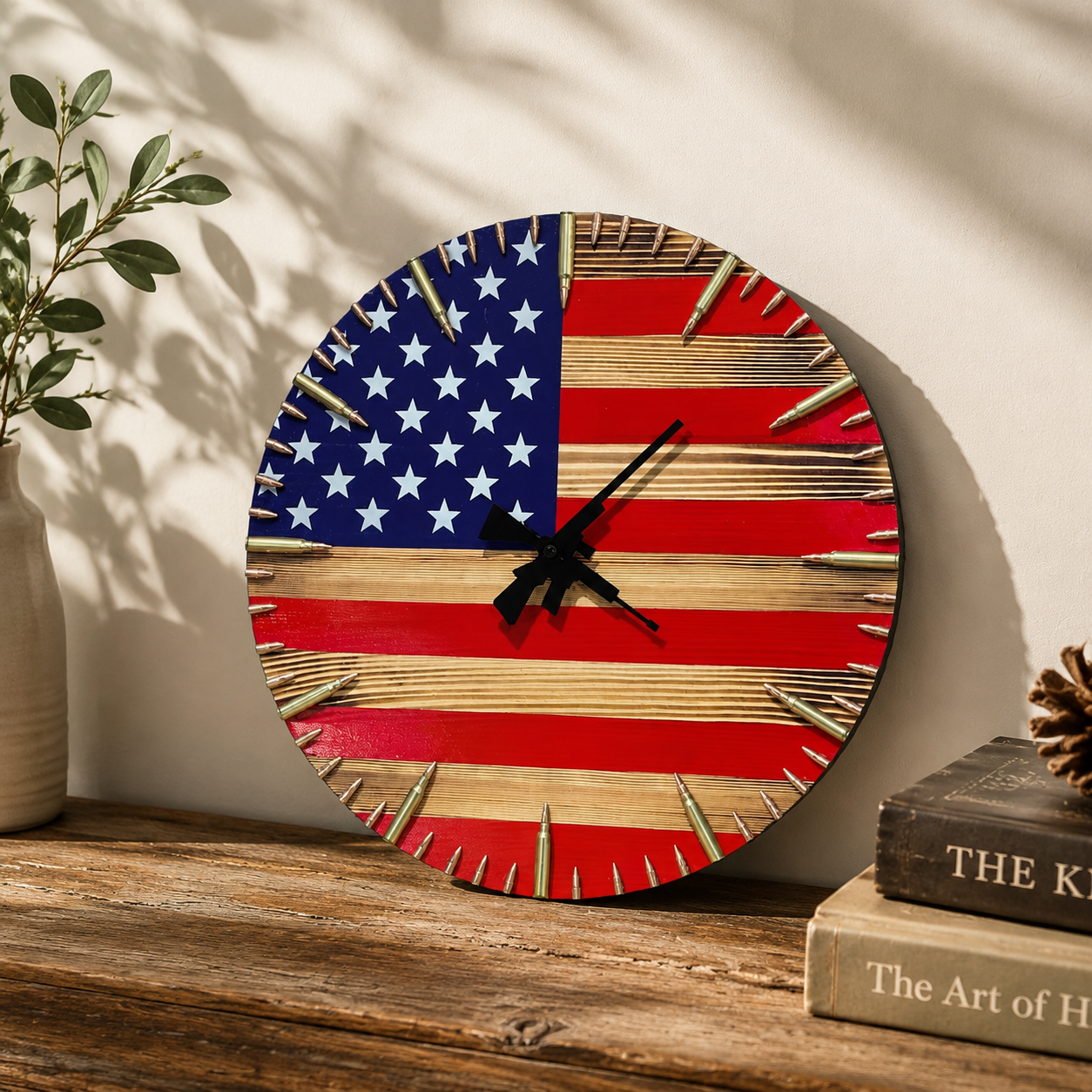 🔥100% Handmade American Flag Clock