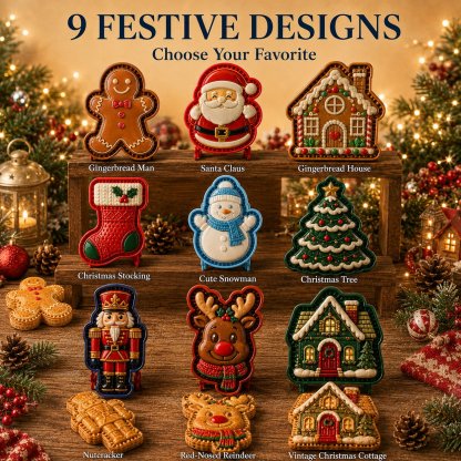 🔥Last Day BUY 3 GET 1 FREE🎄 9-Design Christmas Mini Pie Mold Collection | Reusable Embossed Molds for Shaping Detailed Santa, Snowman, Reindeer, Tree & Holiday Pies 🥧✨