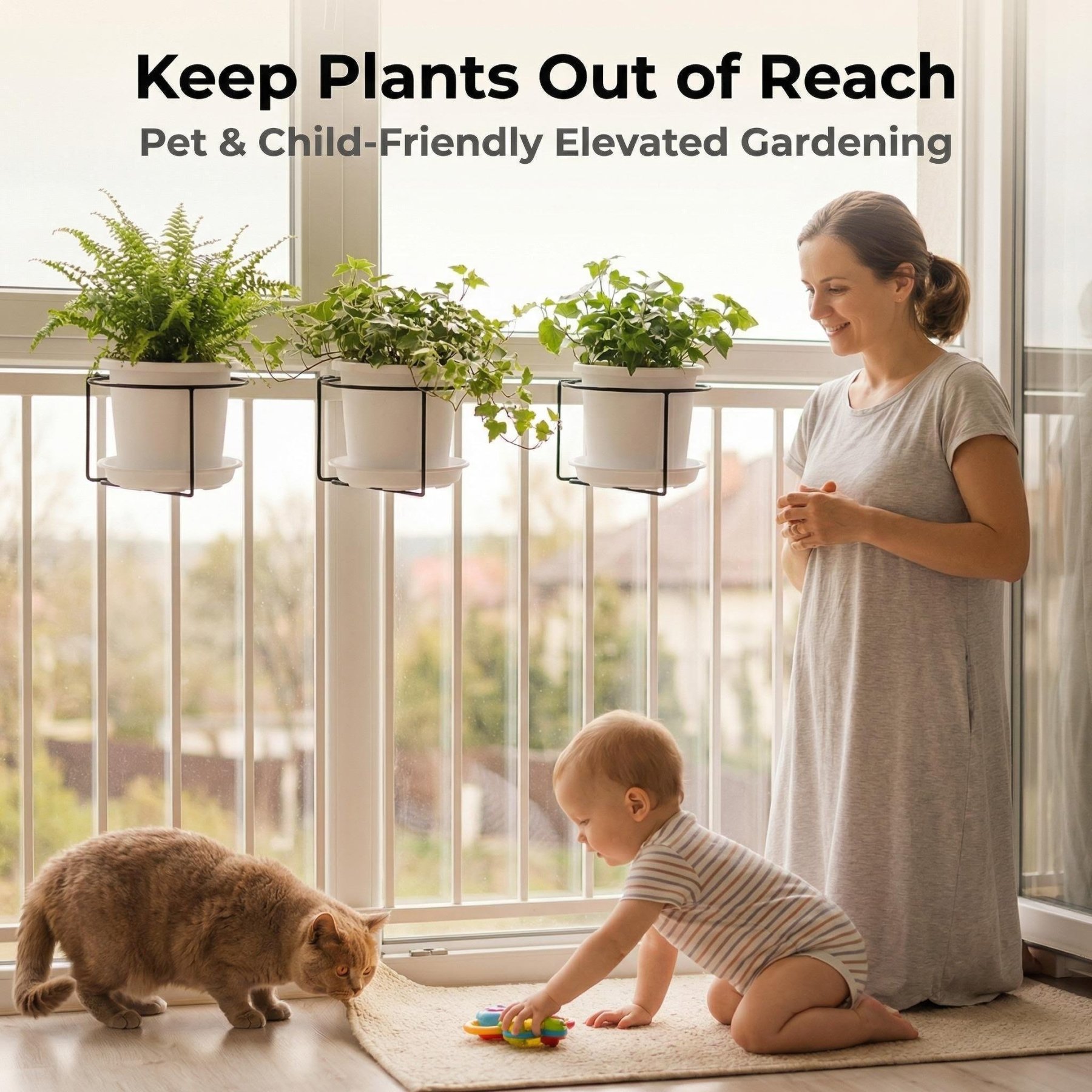 GripVerdeTM Railing Plant Hanger