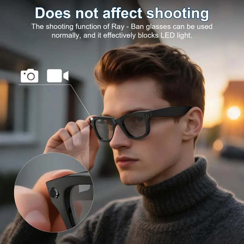 😎 LED Light Blocking Stickers for Smart Glasses – Discreet Privacy Cover