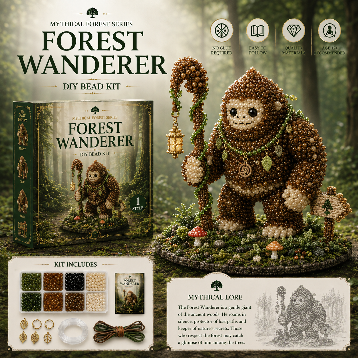 🌲 Mythical Bigfoot Collection DIY Bead Kit