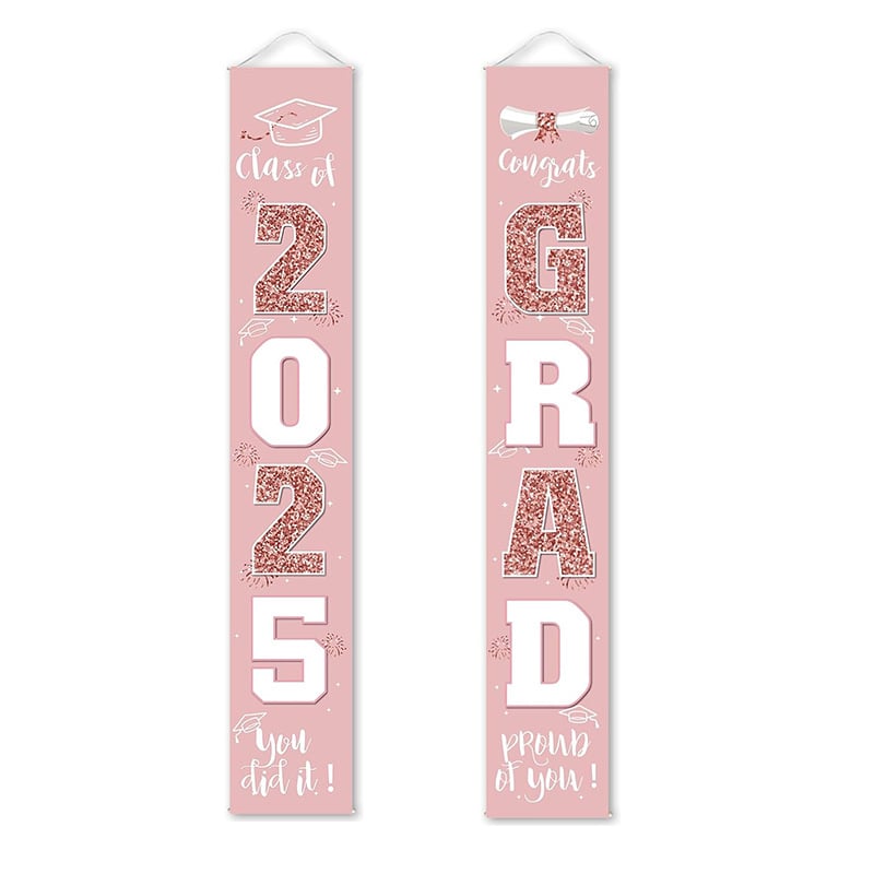 🔥LAST DAY 50% OFF - 🎓Class of 2026 Graduation Banner | Congrats Grad Front Door Porch Decor for Graduation Party (✨Set of 2)
