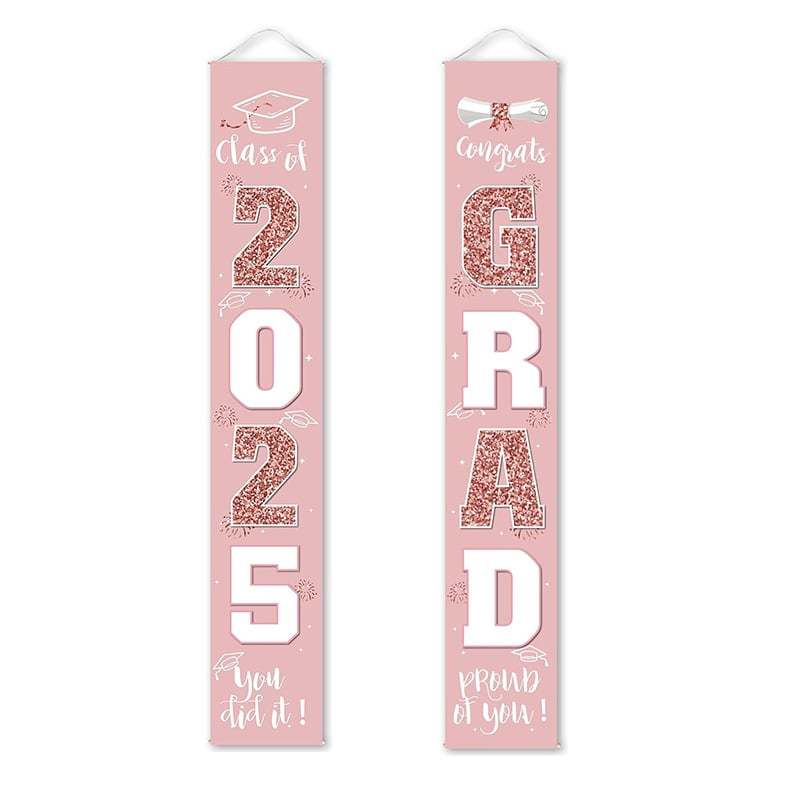 🔥LAST DAY 50% OFF - 🎓Class of 2026 Graduation Banner | Congrats Grad Front Door Porch Decor for Graduation Party (✨Set of 2)