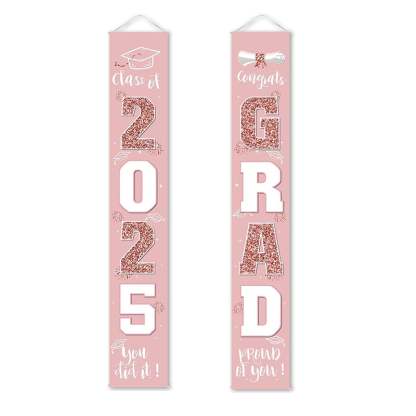 🔥LAST DAY 50% OFF - 🎓Class of 2026 Graduation Banner | Congrats Grad Front Door Porch Decor for Graduation Party (✨Set of 2)