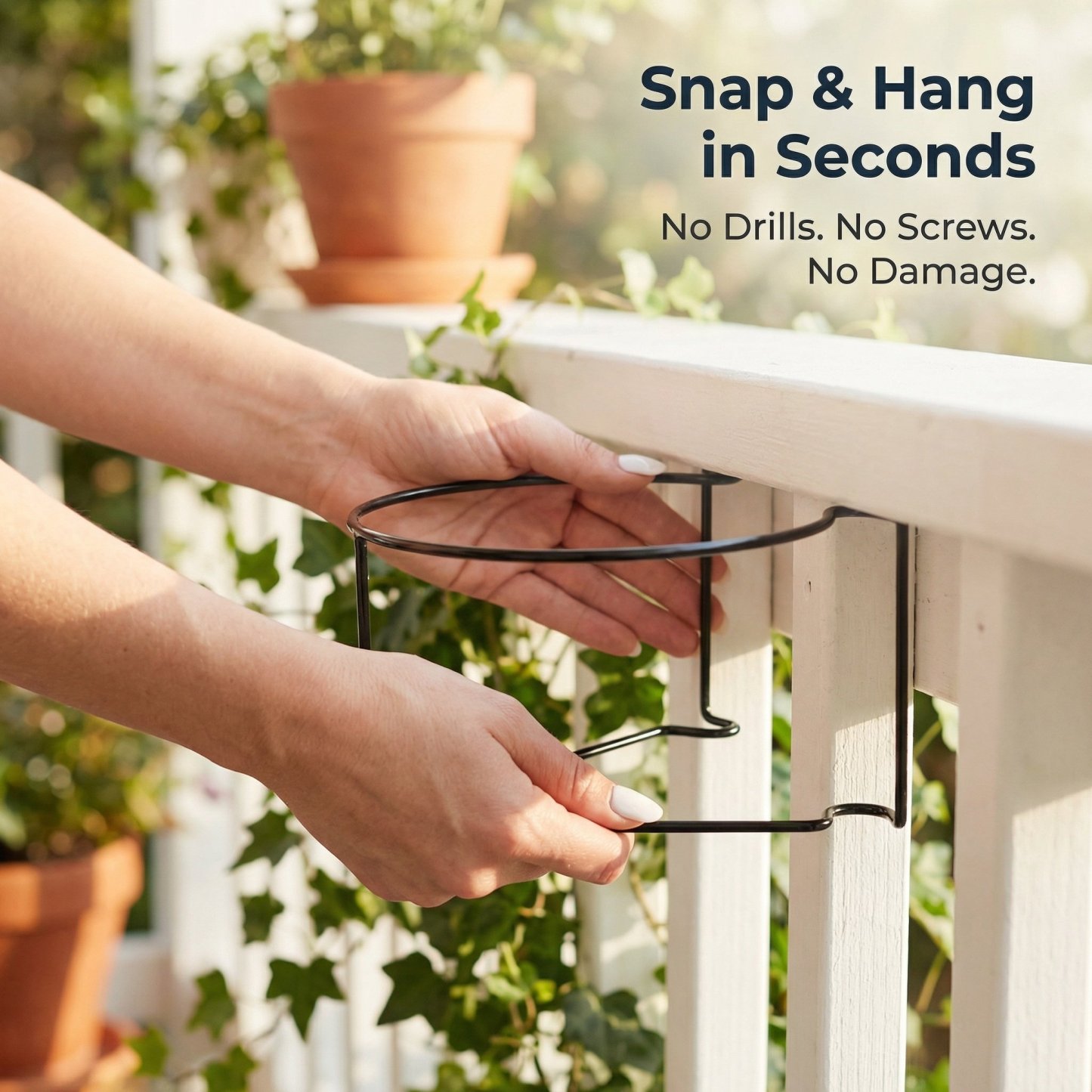 GripVerdeTM Railing Plant Hanger